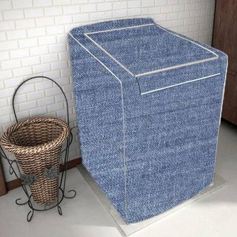 capa para maquina de lavar roupas tam G, flanelada estampa lisa na cor jeans - Vp é boa?