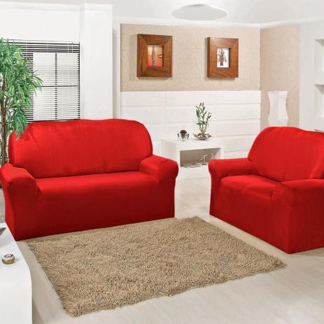Capa para Sofá Casa Dona Malha Gel Lisa Vermelho - Guilherme Confecções Menor preço em Capa para Sofá Casa Dona Malha Gel Lisa Vermelho - Guilherme Confecções