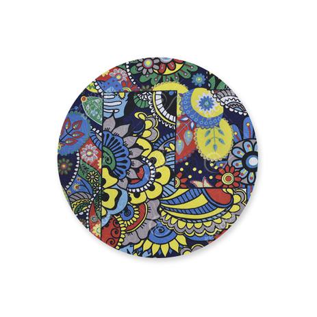 Capa para Sousplat em Tecido Jacquard Estampado Abstrato Floral Fundo Azul Menor preço em Capa para Sousplat em Tecido Jacquard Estampado Abstrato Floral Fundo Azul