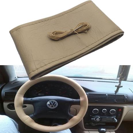 Capa De Couro Para Volante Fox Capa Para Volante De Carro Bege Couro Artificial De Qualidade Acompanha Agulha E Linha Nov Produtos Para Carros Magazine Luiza