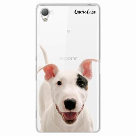 Capa para Xperia Z2 Bull Terrier Transparente - Quero case Menor preço em Capa para Xperia Z2 Bull Terrier Transparente - Quero case