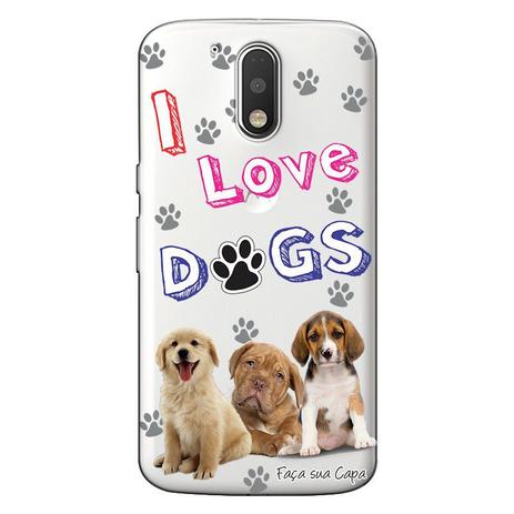 Capa Personalizada para Motorola Moto G4 Play Eu Amo Meus Cachorros - TP69 Menor preço em Capa Personalizada para Motorola Moto G4 Play Eu Amo Meus Cachorros - TP69