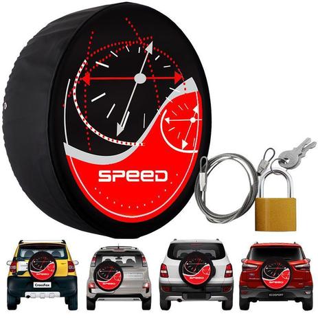 Capa Pneu Roda Estepe Universal com Cadeado Anti Furto Aro 14 à 17 Carrhel 434 Speed Vermelho Menor preço em Capa Pneu Roda Estepe Universal com Cadeado Anti Furto Aro 14 à 17 Carrhel 434 Speed Vermelho