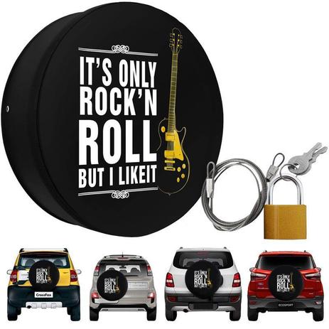 Capa Pneu Roda Estepe Universal com Cadeado Anti Furto Aro 14 à 17 Carrhel 483 Its Only Rockn Roll Menor preço em Capa Pneu Roda Estepe Universal com Cadeado Anti Furto Aro 14 à 17 Carrhel 483 Its Only Rockn Roll
