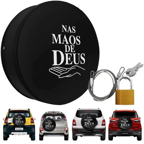 Capa Pneu Roda Estepe Universal com Cadeado Anti Furto Aro 14 à 17 Carrhel 491 Nas Mãos de Deus Menor preço em Capa Pneu Roda Estepe Universal com Cadeado Anti Furto Aro 14 à 17 Carrhel 491 Nas Mãos de Deus