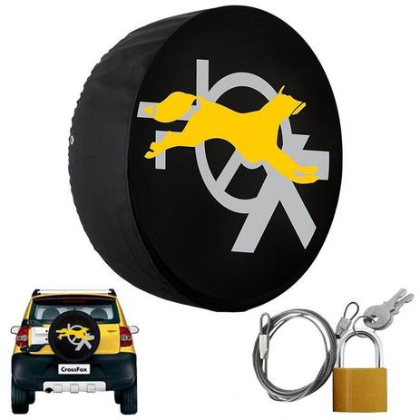 Capa Pneu Roda Estepe Universal com Cadeado Crossfox Ecosport Aircross Doblo Spin Active Tr4 Carrhel Menor preço em Capa Pneu Roda Estepe Universal com Cadeado Crossfox Ecosport Aircross Doblo Spin Active Tr4 Carrhel