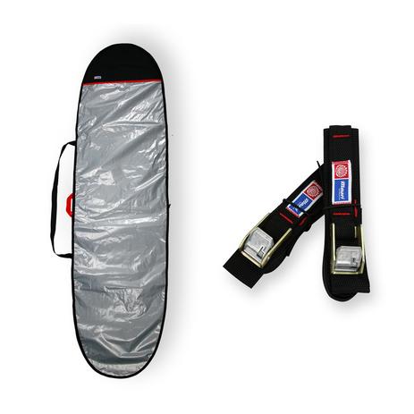 Capa prancha longboard refletiva acolchoada 90 a 94 + fita rack 5m - maori extreme Menor preço em Capa prancha longboard refletiva acolchoada 90 a 94 + fita rack 5m - maori extreme