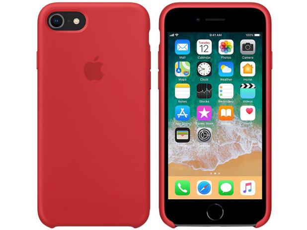 Capa Protetora Silicone para iPhone 7 e iPhone 8 - Apple Product (RED) MQGP2ZM/A Original