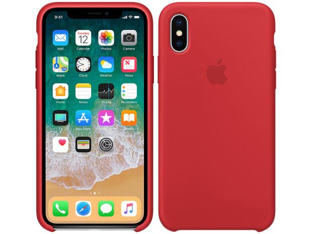 Capa Protetora Silicone para iPhone X - Apple Product (RED) MQT52ZM/A