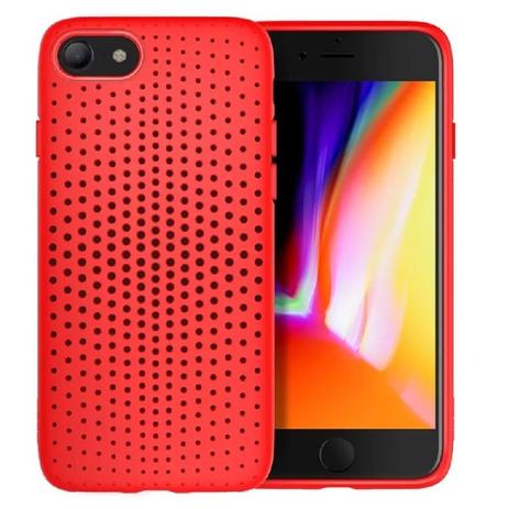 Capa Protetora TPU Rock Dot Series para iPhone 7 / iPhone 8 - Vermelho Menor preço em Capa Protetora TPU Rock Dot Series para iPhone 7 / iPhone 8 - Vermelho