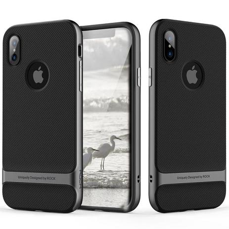 Menor preço em Capa Protetora TPU Rock Royce Series para iPhone X / XS - Cinza