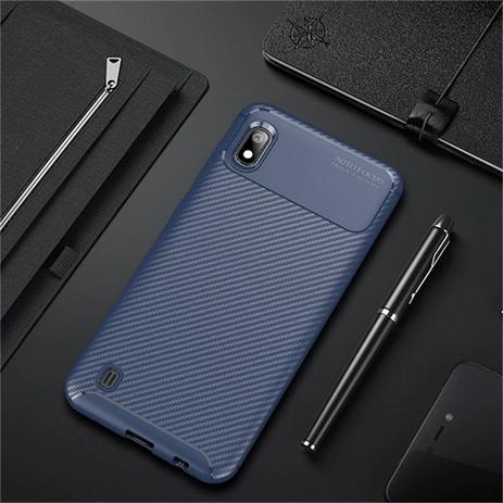 Capa TPU Carbon Samsung Galaxy M30 - Azul - Soft case Menor preço em Capa TPU Carbon Samsung Galaxy M30 - Azul - Soft case