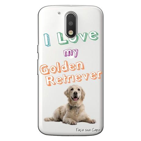 Capa Transparente Personalizada Exclusiva Motorola Moto G4 Play Eu Amo Meu Golden Retriever - TP76 Menor preço em Capa Transparente Personalizada Exclusiva Motorola Moto G4 Play Eu Amo Meu Golden Retriever - TP76