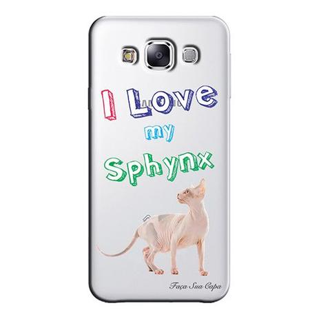 Capa Transparente Personalizada Exclusiva Samsung Galaxy E5 E500 E500H E500HQ E500M Sphynx - TP97 Menor preço em Capa Transparente Personalizada Exclusiva Samsung Galaxy E5 E500 E500H E500HQ E500M Sphynx - TP97