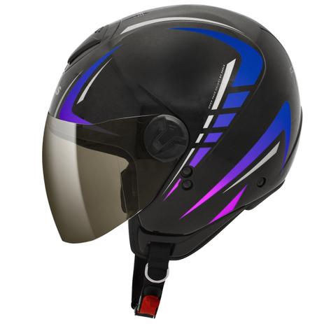 Capacete Aberto Peels Freeway REDSHIFT PRETO FOSCO ROXO Menor preço em Capacete Aberto Peels Freeway REDSHIFT PRETO FOSCO ROXO