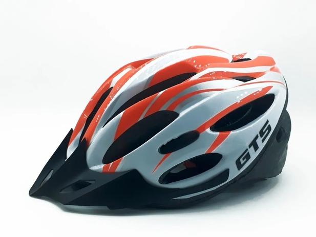 Capacete Com Sinalizador Led Ciclismo Bike Laranja Branco - GTS Menor preço em Capacete Com Sinalizador Led Ciclismo Bike Laranja Branco - GTS