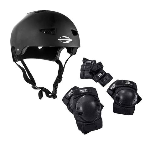 Capacete e Kit de Proteção Mormaii - Tamanho M - Preto Menor preço em Capacete e Kit de Proteção Mormaii - Tamanho M - Preto
