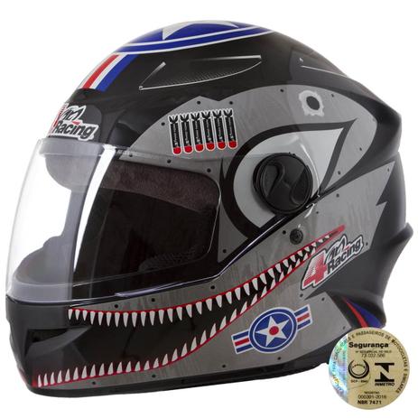 Capacete Fechado Bomber Com Viseira 4 Racing Pro Tork Menor preço em Capacete Fechado Bomber Com Viseira 4 Racing Pro Tork