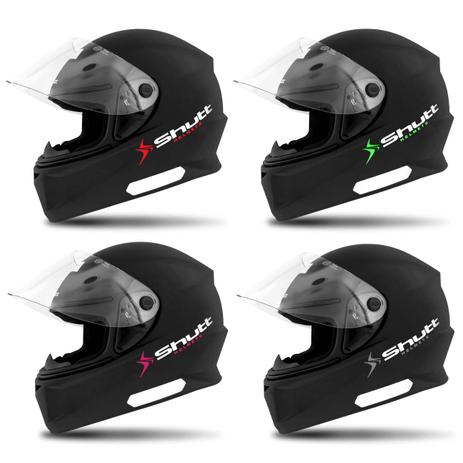 Capacete Fechado Moto Shutt One Preto Fosco com Cinza Rosa Verde e Vermelho Forro Removível Menor preço em Capacete Fechado Moto Shutt One Preto Fosco com Cinza Rosa Verde e Vermelho Forro Removível