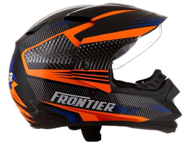 Capacete Frontier Air Mixs Preto Laranja e Azul 60