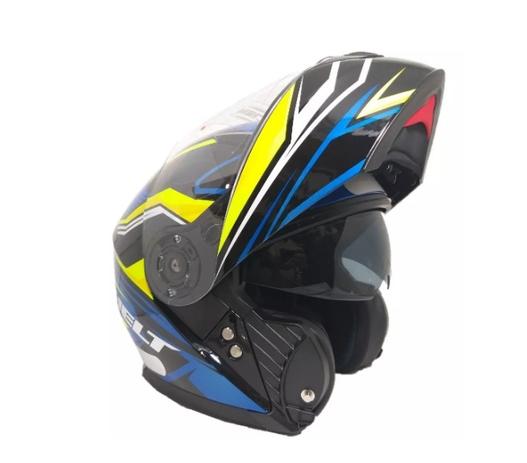 Capacete Helt Escamoteável Hippo Glass Ímola Azul Amarelo C/ Óculos Interno Menor preço em Capacete Helt Escamoteável Hippo Glass Ímola Azul Amarelo C/ Óculos Interno