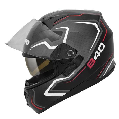 Capacete Moto Bieffe B-40 Tron Preto Fosco Cinza Com Óculos Solar Interno Menor preço em Capacete Moto Bieffe B-40 Tron Preto Fosco Cinza Com Óculos Solar Interno