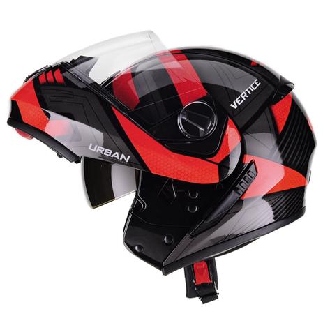 Capacete Moto Escamoteável Peels Urban Vértice Preto Vermelho Viseira Solar  - Capacetes de Moto - Magazine Luiza