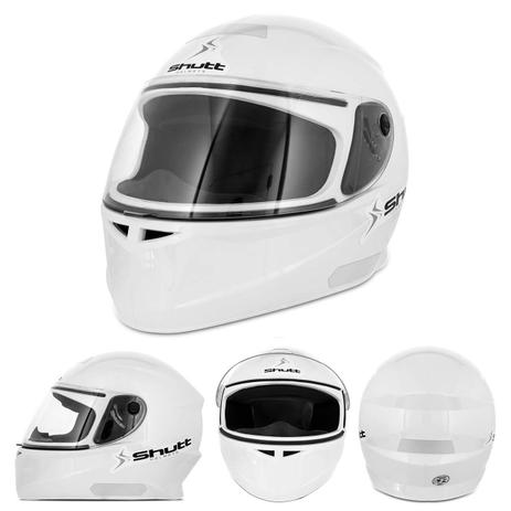 Capacete Moto Fechado Shutt One Branco e Cinza Menor preço em Capacete Moto Fechado Shutt One Branco e Cinza