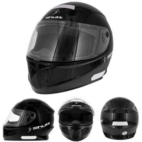 Capacete Moto Fechado Shutt One Preto e Cinza Menor preço em Capacete Moto Fechado Shutt One Preto e Cinza
