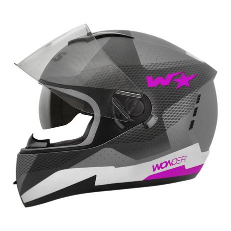 Capacete Moto Feminino Peels Icon Wonder Cinza Rosa Fosco Com Óculos Solar Interno é boa?