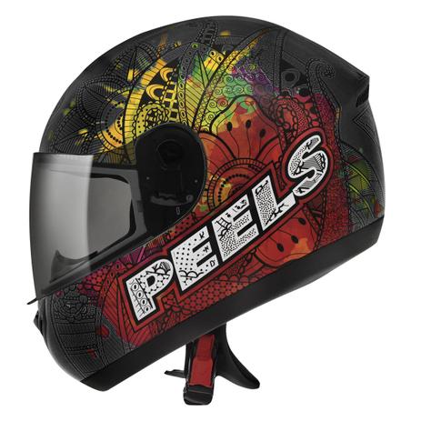 Capacete Moto Feminino Peels Spike Indie Preto Fosco Colorido Menor preço em Capacete Moto Feminino Peels Spike Indie Preto Fosco Colorido