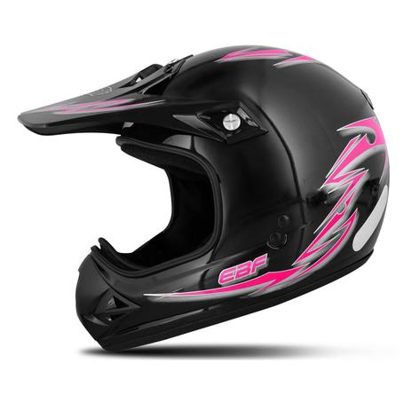 Capacete Motocross EBF New Six Cross Mud Preto e Rosa Sem Viseira - Ebf capacetes Menor preço em Capacete Motocross EBF New Six Cross Mud Preto e Rosa Sem Viseira - Ebf capacetes