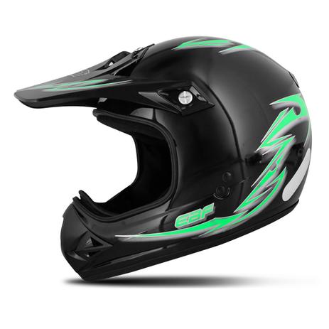 Capacete Motocross EBF New Six Cross Mud Preto e Verde Sem Viseira - Ebf capacetes Menor preço em Capacete Motocross EBF New Six Cross Mud Preto e Verde Sem Viseira - Ebf capacetes