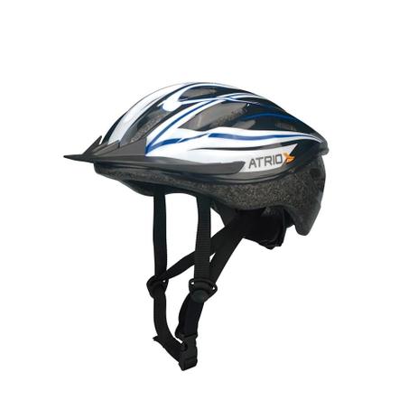 Capacete MTB Preto/Branco/Azul G - Atrio Menor preço em Capacete MTB Preto/Branco/Azul G - Atrio