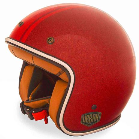 Capacete Old School Flake Vermelho - Versare anos dourados Menor preço em Capacete Old School Flake Vermelho - Versare anos dourados