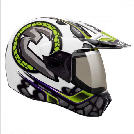 Capacete Para Moto 3 Sport Stones Bieffe Branco/verde 60 Menor preço em Capacete Para Moto 3 Sport Stones Bieffe Branco/verde 60