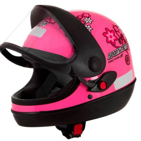 Capacete pro tork sport moto for girls rosa tam 56 Menor preço em Capacete pro tork sport moto for girls rosa tam 56