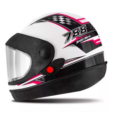 Capacete pro tork super sport moto 788 branco e rosa tam 58 Menor preço em Capacete pro tork super sport moto 788 branco e rosa tam 58