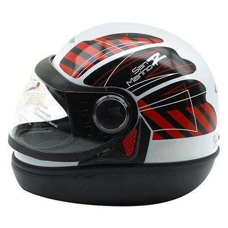 Capacete Taurus New San Marino Nsm 100 Branco e Vermelho Menor preço em Capacete Taurus New San Marino Nsm 100 Branco e Vermelho