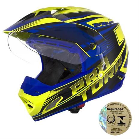 Capacete Th1 Vision Adventure Amarelo E Azul Pro Tork Menor preço em Capacete Th1 Vision Adventure Amarelo E Azul Pro Tork