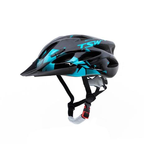 Capacete TSW Mtb Raptor 2 com Led e Viseira G Preto e Azul Menor preço em Capacete TSW Mtb Raptor 2 com Led e Viseira G Preto e Azul