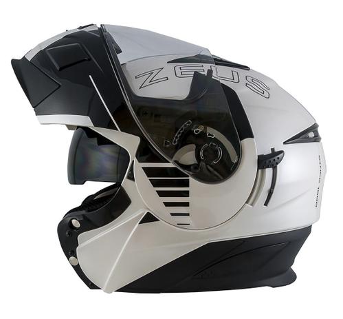 Capacete zeus 3020 pearl white/black ab12 Menor preço em Capacete zeus 3020 pearl white/black ab12
