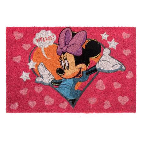 Capacho Disney Minnie Hello 61x41x1,5cm Menor preço em Capacho Disney Minnie Hello 61x41x1,5cm