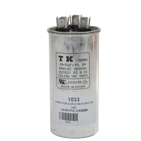 Capacitor duplo 35+10 mfd 440vac - Diversos 08 Menor preço em Capacitor duplo 35+10 mfd 440vac - Diversos 08