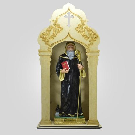 Capela Com Imagem De São Bento (40Cm) - Inquebrável - Procade Menor preço em Capela Com Imagem De São Bento (40Cm) - Inquebrável - Procade