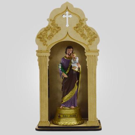 Capela Com Imagem De São José (22Cm) - Inquebrável - Procade Menor preço em Capela Com Imagem De São José (22Cm) - Inquebrável - Procade