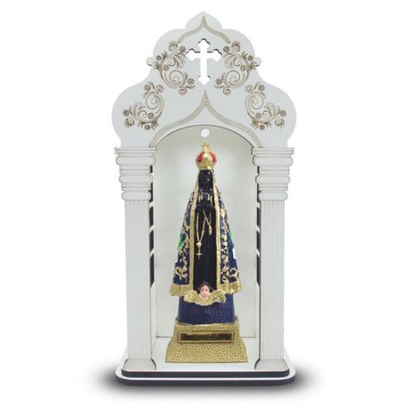 Capela Com Imagem Nossa Senhora Aparecida (21Cm) - Inquebrável - Procade Menor preço em Capela Com Imagem Nossa Senhora Aparecida (21Cm) - Inquebrável - Procade