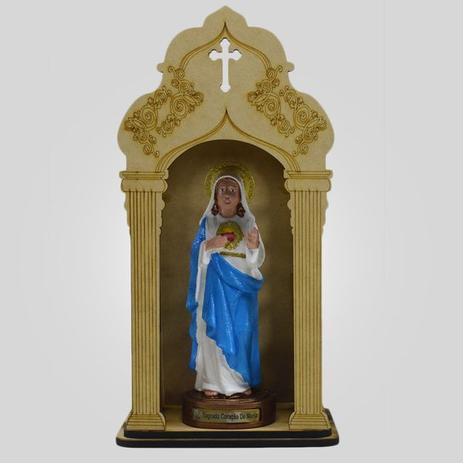 Capela Com Imagem Sagrado Coração De Maria (21Cm) Inquebrável - Procade Menor preço em Capela Com Imagem Sagrado Coração De Maria (21Cm) Inquebrável - Procade
