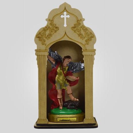 Capela Com Imagem São Miguel Arcanjo (20Cm) - Inquebrável - Procade Menor preço em Capela Com Imagem São Miguel Arcanjo (20Cm) - Inquebrável - Procade