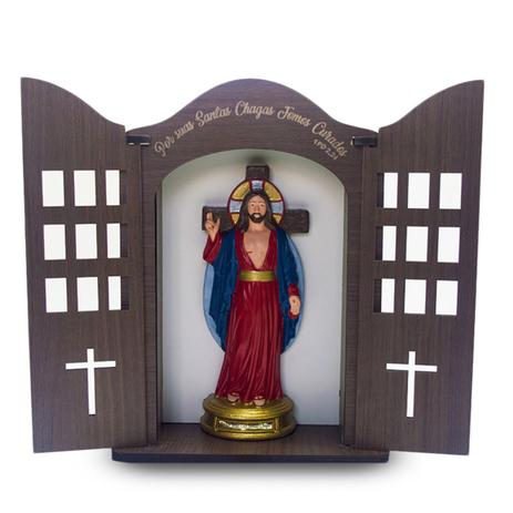 Capela Santas Chagas 34 Cm com Imagem Inquebrável - Procade Menor preço em Capela Santas Chagas 34 Cm com Imagem Inquebrável - Procade